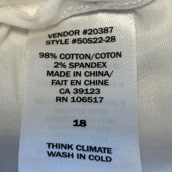 Northern Reflection Capri Pant White Size 18 - Picture 6 of 6